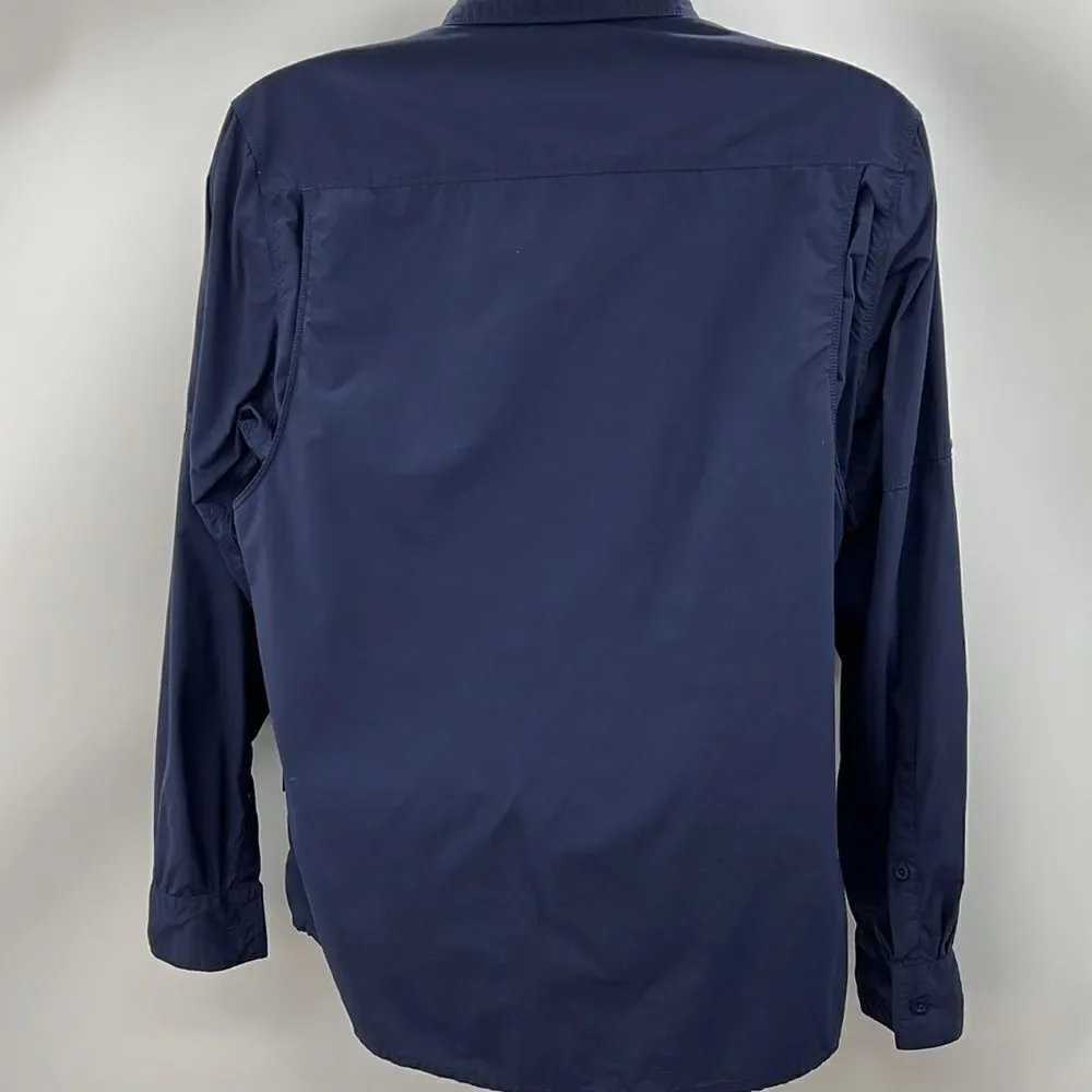 The North Face navy blue long sleeve fishing shirt medium